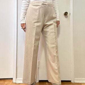 Louben Vintage Wool Pants Cream | Size 12
